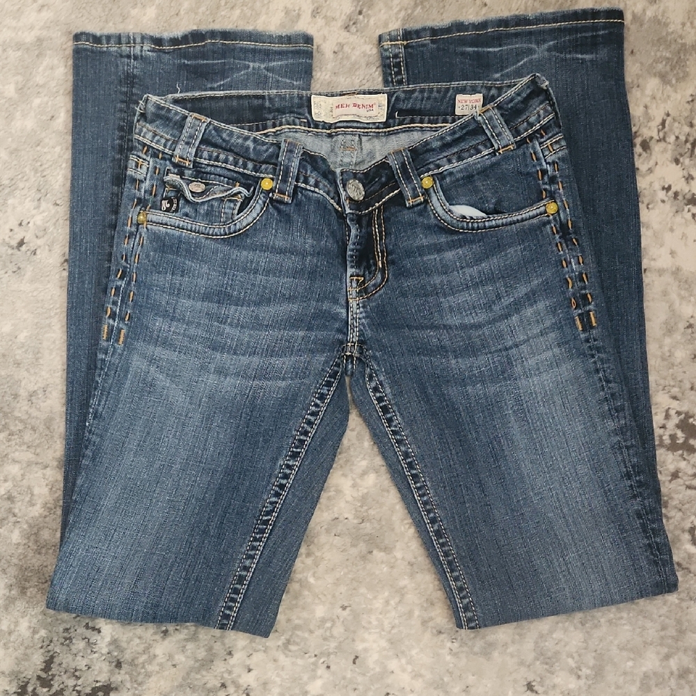 Mek Denim Chic Blue Boot Cut Jeans for Women